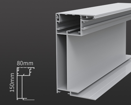 HBMA80-150正面翻盖大型项目拉布灯箱铝型材